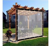 Panneaux latéraux imperméables avec œillets pour pergola - Rideaux transparents résistants aux intempéries - Bâche en plastique - Rideau en vinyle pour tonnelle de jardin - Personnalisable - 3 x 3,5 m