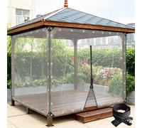 Panneaux latéraux imperméables en plastique PVC transparent avec fermeture éclair - 1 x 1 m, 1,2 x 1,5 m, 2 x 3 m, très résistante aux déchirures pour rideaux de pluie durables l x H 5,5 x 2 m