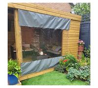 Panneaux latéraux imperméables en PVC transparent pour toutes les saisons - Taille personnalisable (1,90 x 2,50 m) en gris et C pour une meilleure intimité sur la terrasse