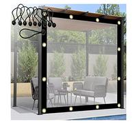 Panneaux latéraux imperméables pour pergola - 6 x 5,5 m - Feuilles en polyéthylène transparent de 0,12 mm pour porche/tonnelle/terrasse - Facile à installer avec cordon élastique - Rideau d'intimité