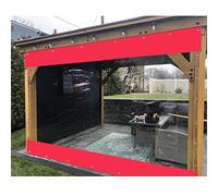 Panneaux latéraux imperméables pour pergola - Rideaux d'extérieur transparents avec œillets - Bâche en plastique résistante aux intempéries pour terrasse - 2 x 3,5 m