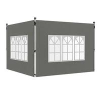 Panneaux latéraux Outsunny avec fenêtre pour gazebo pop-up 3 x 3 m, lot de 2 panneaux de remplacement, gris foncé