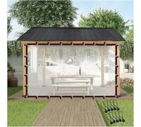 Panneaux latéraux transparents et imperméables personnalisables pour pergola - Bâche de 180 x 600 cm avec œillets pour utilisation en extérieur pour porche, tonnelle, terrasse - Solution de rideau de