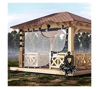Panneaux latéraux transparents imperméables avec œillets - Bâche coupe-vent en verre souple pour tonnelle - Personnalisable 5 x 5 m pour extérieur, terrasse, intimité et protection