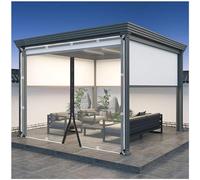 Panneaux latéraux transparents robustes - Rideaux de bâche transparents imperméables avec fermeture éclair et œillets pour pergola, tonnelle, terrasse - 1,9 x 2,5 m