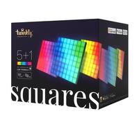 Panneaux LED - Twinkly - Squares Starter Kit - 1 Tuile Principale + 5 Tuiles - 64 Pixels RVB - Noir