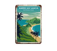 Panneaux métalliques vintage, Samoa américaines, Parc national, Voyage, Plaques en étain, Décoration murale vintage et humoristique pour bar, club, grotte, maison, cuisine, Art rustique, 15 x 30 cm