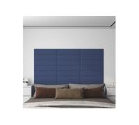 Panneaux muraux 12 pcs Bleu 60x15 cm Tissu 1,08 m² 343826