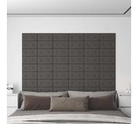 Panneaux muraux 12 pcs. Gris 30x15 cm similicuir 0,54 m²