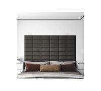Panneaux muraux 12 pcs Gris foncé 30x15 cm Tissu 0,54 m² 343762