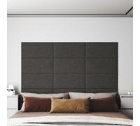 Panneaux muraux 12 pcs. Gris foncé 60x30 cm Tissu 2,16 m² Tissu 2,16 cm