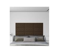 Panneaux muraux 12 pcs Marron 60x30 cm Similicuir 2,16 m² 343994