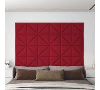Panneaux muraux 12 pcs. Rouge bordeaux 30x30 cm velours 0,54 m²
