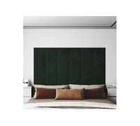 Panneaux muraux 12 pcs Vert foncé 30x30 cm Velours 1,08 m² 343809