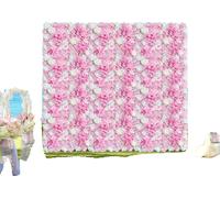 Panneaux muraux, 12 pièces de décoration florale, tissu de soie décoration murale, blanc et rose