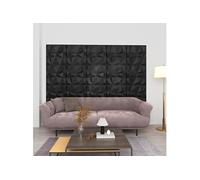 Vidaxl Panneaux Muraux 3d 24 Pcs 50x50 Cm Noir Diamant 6 M² Noir