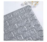 Panneaux Muraux 3d, 3d Wall 60cmx120cm Stickers muraux 3D continue autocollants de la mousse auto-adhésif Panneaux décoratifs maison décor salon décoration salle bain(Silver)