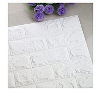 Panneaux Muraux 3d, 3d Wall 60cmx120cm Stickers muraux 3D continue autocollants de la mousse auto-adhésif Panneaux décoratifs maison décor salon décoration salle bain(White)