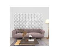 Vidaxl Panneaux Muraux 3d 48 Pcs 50x50 Cm Blanc Origami 12 M² Blanc