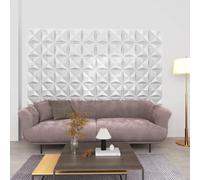 Panneaux muraux 3D 48 pcs 50x50 cm Blanc Origami 12 m²,Matériaux de Construction,Lambris-150914
