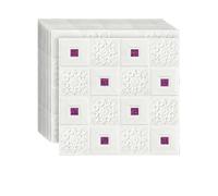 Panneaux Muraux 3D Autocollants Imperméables Et Résistants Aux Chocs Dissimulent Les Imperfections Des Murs Décoratifs Panneau Mural en Plastique Carré Lot de 10, 27.6"x27.6" pour Surfaces Murales