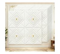 Panneaux Muraux 3D Autocollants Imperméables Et Résistants Aux Chocs Dissimulent Les Imperfections Des Murs Décoratifs Panneau Mural en Plastique Carré Lot de 10, 27.6"x27.6" pour Surfaces Murales
