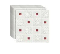 Panneaux Muraux 3D Autocollants Imperméables Et Résistants Aux Chocs Dissimulent Les Imperfections Des Murs Décoratifs Panneau Mural en Plastique Carré Lot de 10, 27.6"x27.6" pour Surfaces Murales