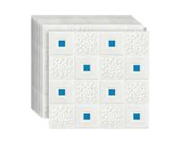 Panneaux Muraux 3D Autocollants Imperméables Et Résistants Aux Chocs Dissimulent Les Imperfections Des Murs Décoratifs Panneau Mural en Plastique Carré Lot de 10, 27.6"x27.6" pour Surfaces Murales