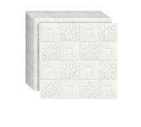 Panneaux Muraux 3D Autocollants Imperméables Et Résistants Aux Chocs Dissimulent Les Imperfections Des Murs Décoratifs Panneau Mural en Plastique Carré Lot de 10, 27.6"x27.6" pour Surfaces Murales