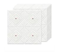Panneaux Muraux 3D Autocollants Imperméables Et Résistants Aux Chocs Dissimulent Les Imperfections Des Murs Décoratifs Panneau Mural en Plastique Carré Lot de 10, 27.6"x27.6" pour Surfaces Murales