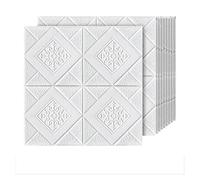 Panneaux Muraux 3D Autocollants Imperméables Et Résistants Aux Chocs Dissimulent Les Imperfections Des Murs Décoratifs Panneau Mural en Plastique Carré Lot de 10, 27.6"x27.6" pour Surfaces Murales