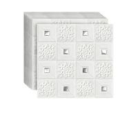 Panneaux Muraux 3D Autocollants Imperméables Et Résistants Aux Chocs Dissimulent Les Imperfections Des Murs Décoratifs Panneau Mural en Plastique Carré Lot de 10, 27.6"x27.6" pour Surfaces Murales