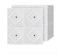 Panneaux Muraux 3D Autocollants Imperméables Et Résistants Aux Chocs Dissimulent Les Imperfections Des Murs Décoratifs Panneau Mural en Plastique Carré Lot de 10, 27.6"x27.6" pour Surfaces Murales