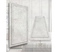 Panneaux muraux 3D en polystyrène XPS, béton blanc, revêtement mural et de plafond classique, aspect cadre, aspect béton, 100 x 50 cm