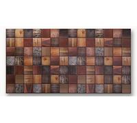 Panneaux muraux 3D en PVC (10, Bois Teinté)