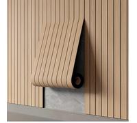 Panneaux muraux 3D en PVC imitation chêne pour mur, 40,6 x 611 cm, autocollants et insonorisants pour murs et plafonds