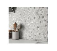 Panneaux muraux 3D hexagonaux MOFIT - effet marbre et métal, PVC étanche, lot de 10 feuilles autocollantes