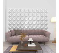 Panneaux Muraux 3D Papiers Peints Décoration Salon 12 pcs Blanc Diamant vidaXL