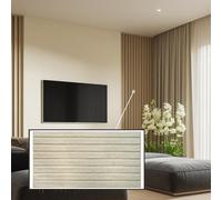 Panneaux Muraux 3D PVC | Effet Lattes, Lattes Grès - 5 Panneaux - 2.5 m² | Pour Salon, Cuisine & Salle de Bain | Installation DIY Facile