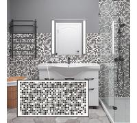 Panneaux Muraux 3D PVC | Effet Mosaïque, Noir - 10 Panneaux - 5 m² | Pour Salon, Cuisine & Salle de Bain | Installation DIY Facile