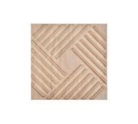Panneaux Muraux 3D PVC Lot De 12 Déco Intérieure 50x50cm Couleur Bois Clair