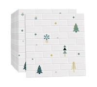 Panneaux Muraux à Motif Floral Simple Panneau Mural en Mousse XPE Blanche Imitant Des Briques Auto-adhésif Découpable à Volonté Papier Peint Lot de 10 pour Cuisine Et Chambre 26.7x30.3"