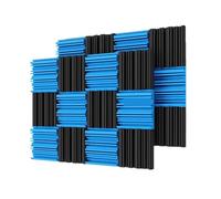 Panneaux Muraux Acoustiques 24Pcs Studio Acoustic Foam Sound Absorbing Noise Insulation Proofing Treatment Panels 2" x 10"(12Black12Blue)