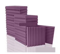 Panneaux Muraux Acoustiques 6-24 Pack Studio Acoustic Foam Music Soundproof Sheet Noise Sound-Absorbing Room Isolation Door Wall Panel(Purple,2.5cm Thick,24 Pcs)