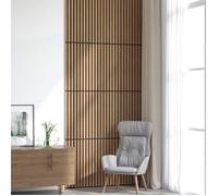 Panneaux muraux acoustiques 8pcs lattes 60,5x60cm placage chêne
