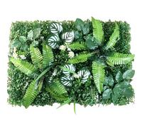 Panneaux muraux de plantes artificielles 40,6 x 61 cm, mur d'herbe réaliste et vibrant, mur décoratif qui ne se décolore pas, mur végétal dense pour centre commercial intérieur et extérieur, 1.