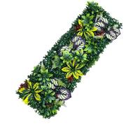 Panneaux muraux de verdure - Haie artificielle résistante aux UV pour clôtu | Faux tapis végétal multicouche 25 × 75cm, sans entretien, mur d' à longue queue pour décoration de café et de bureau