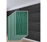 Panneaux Muraux Décoratifs 3D, 2 4 Panneaux Muraux À Lattes De 6 Paquets For Revêtement Mural De Cuisine Intérieure, Revêtement Acoustique Découpable 1,2 Cm(Green,6pcs)