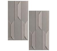 Panneaux muraux Effet Pierre, Panneaux muraux géométriques 3D à Rayures Grises - Dalles de Plafond en PU 60 x 120 cm pour décoration intérieure et extérieure, revêtement Mural pour Grands ES