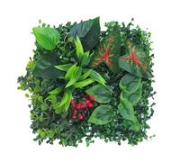 Panneaux muraux en Gazon Artificiel combinés résistants aux UV, Fond de Mur végétal Artificiel adapté à la décoration de la Maison, du Bureau ou du Jardin(G,25 * 25cm)